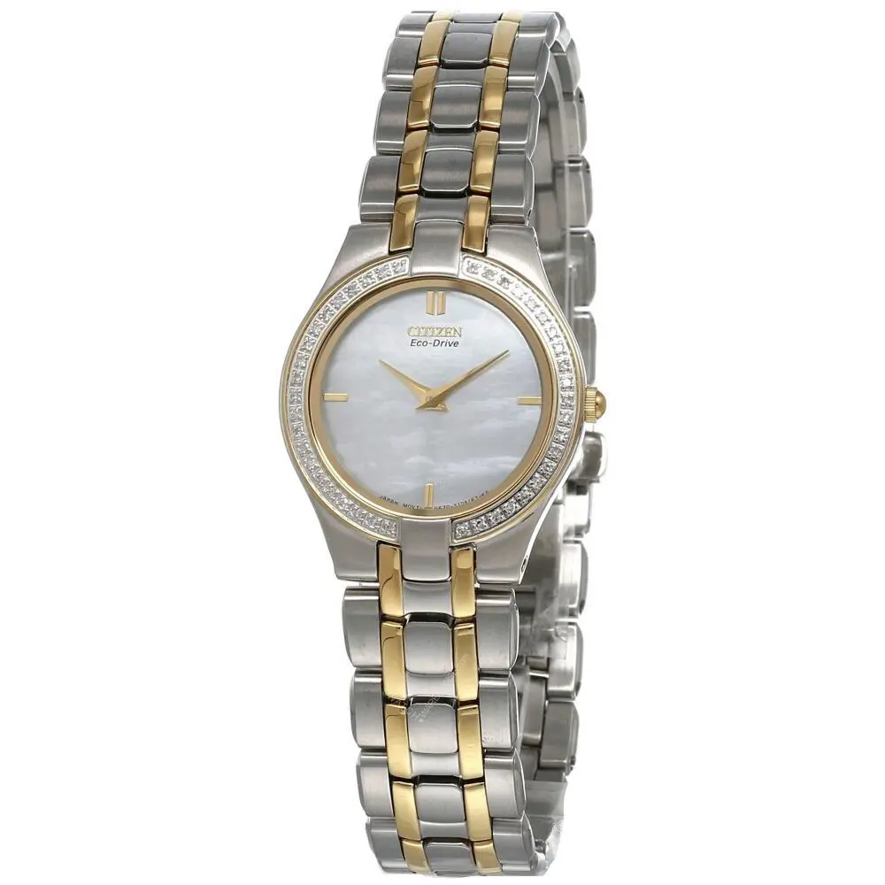 Citizen Mop Dial Two Tone Stainless Steel Women`s Watch EG3154-51D