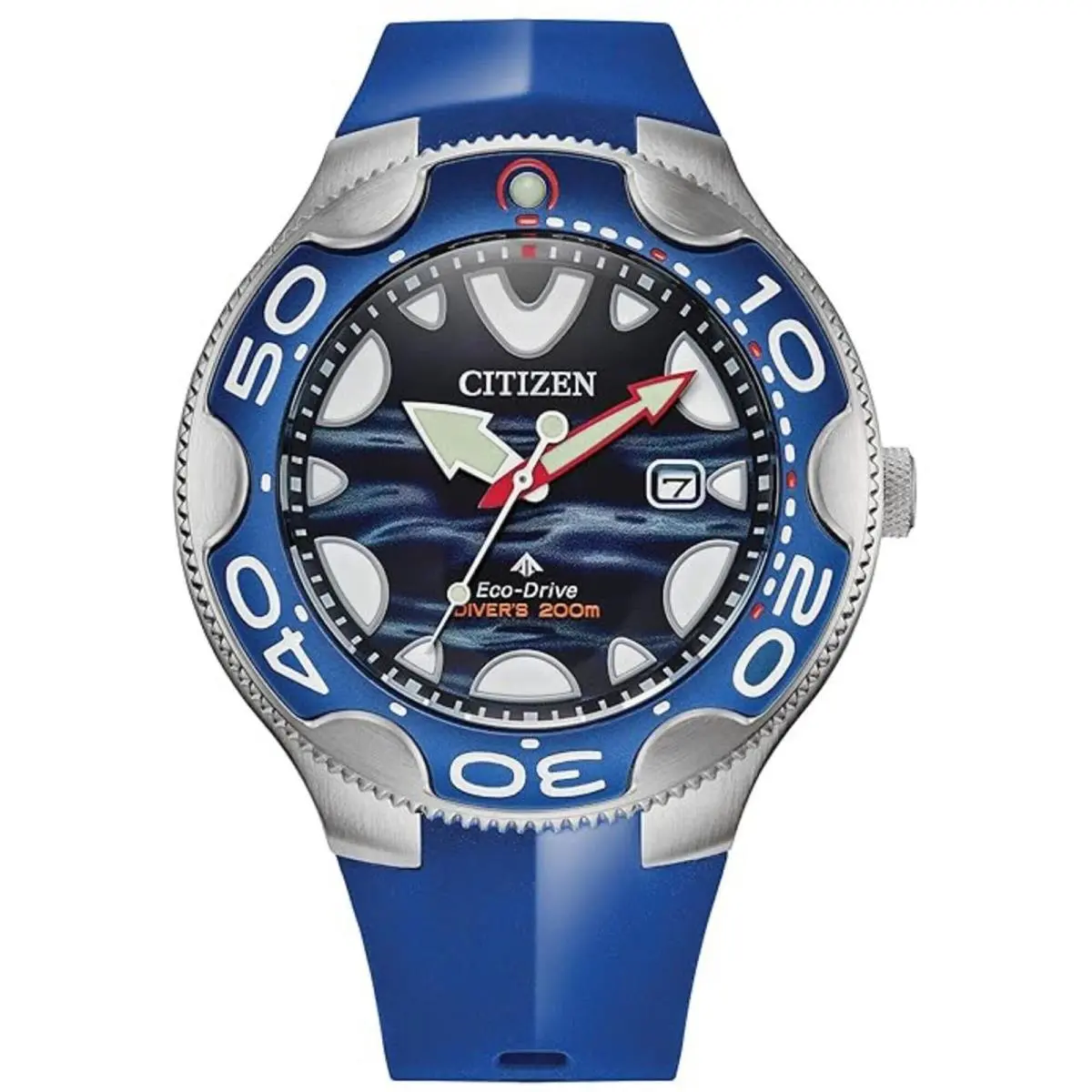 Citizen Men`s Watch Promaster Dive Eco-drive Blue Dial Rubber Strap BN0238-02L - Dial: Blue, Band: Blue, Bezel: Silver