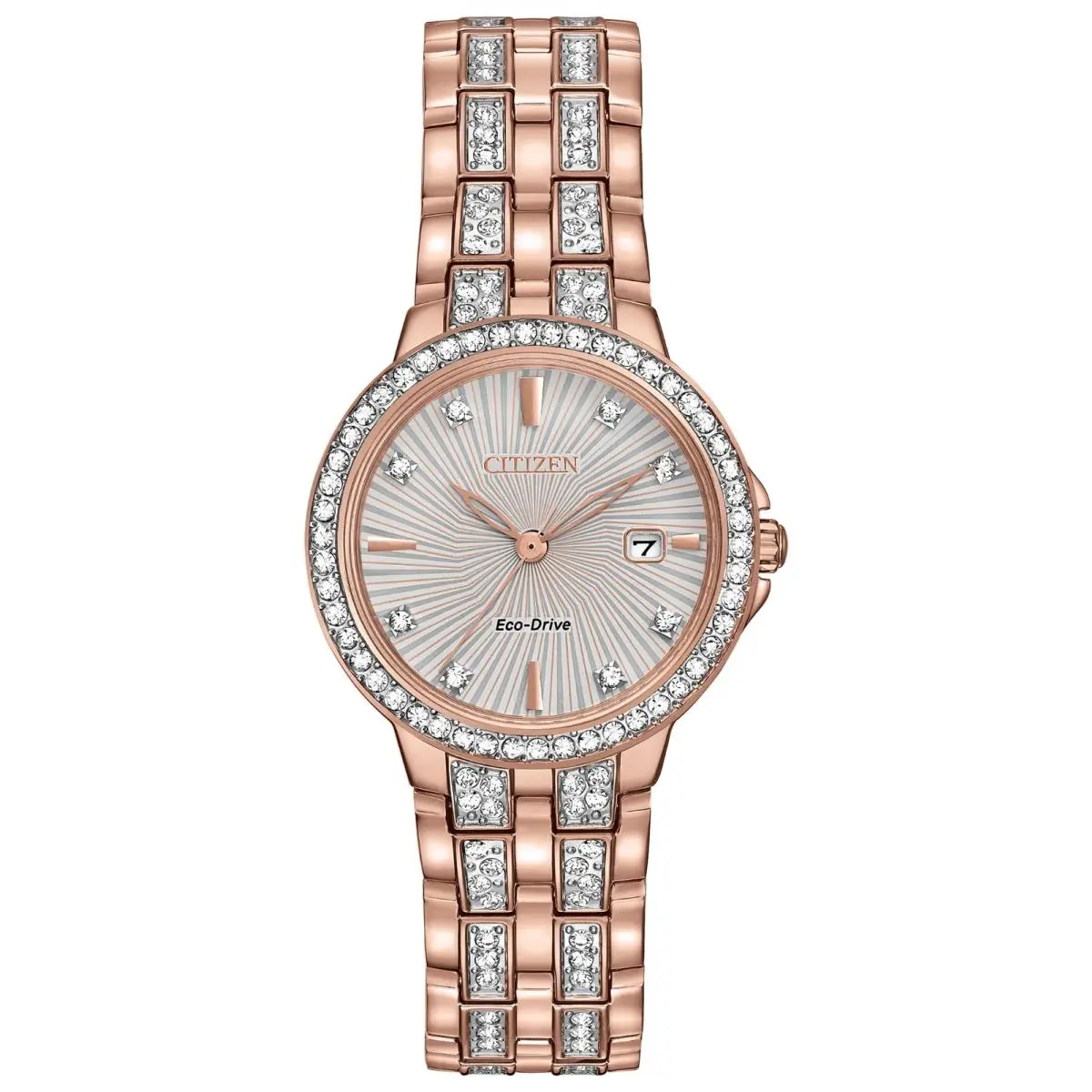 Silhouette Crystal EW2348-56A 28mm Pink Gold-tone Stainless by Citizen
