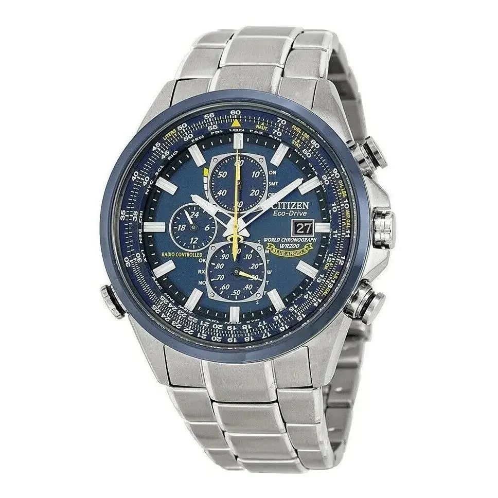 Citizen Men`s Blue Angels World Chronograph Eco Drive Watch AT8020-54L