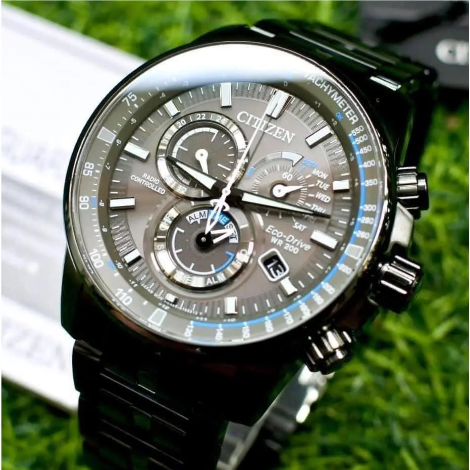 Sapphire Chronograph Gray Dial CB5887-55H Pcat Eco-drive Men`s Watch by Citizen