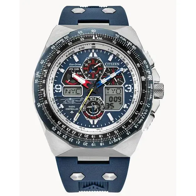 Citizen Eco Drive Man`s Promaster Special Edition Sikorsky Watch JY8156-00L - Dial: Blue, Band: Blue, Bezel: Blue