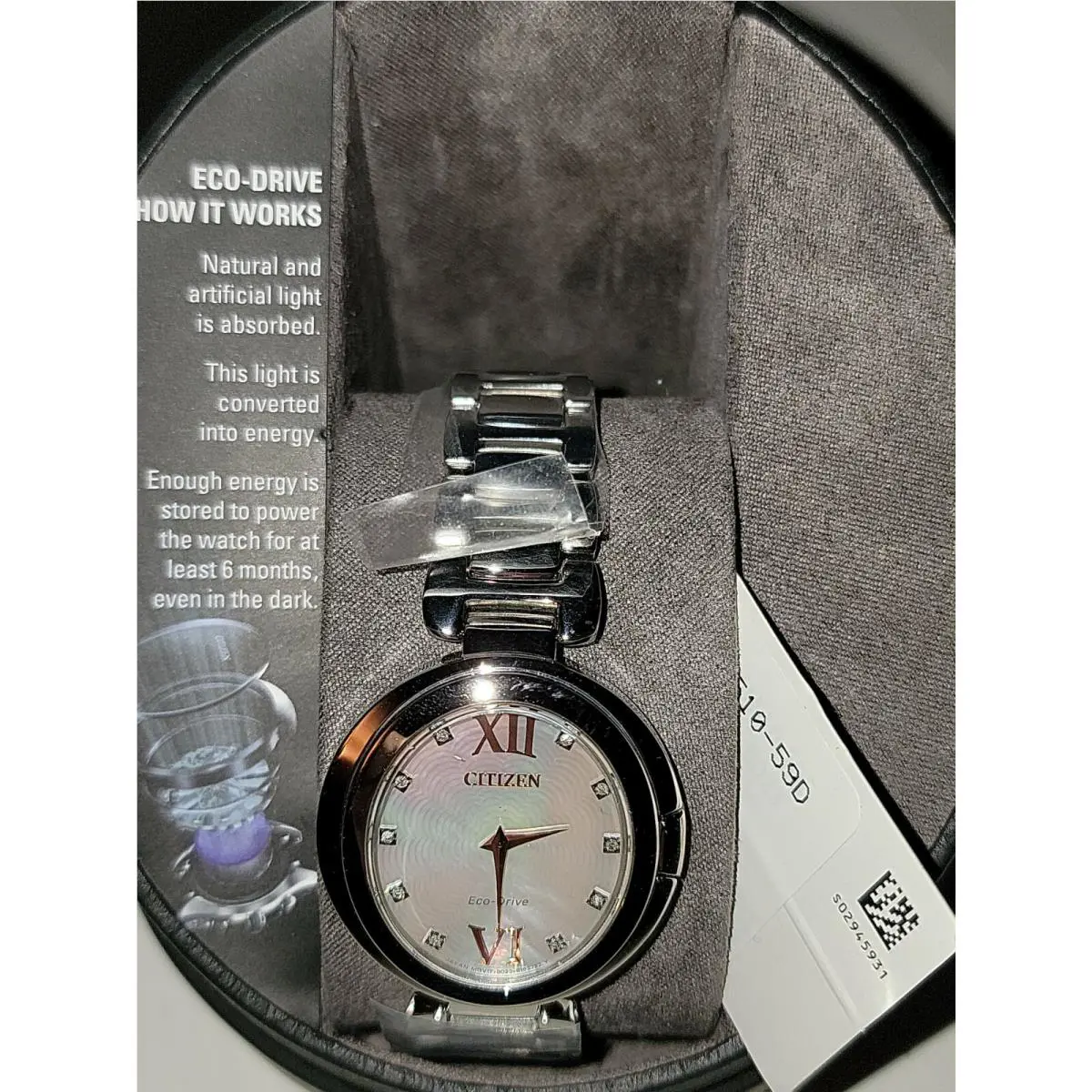 Citizencapella Diamond White Mother of Pearl Dial Ladies Watch EX1510-59D