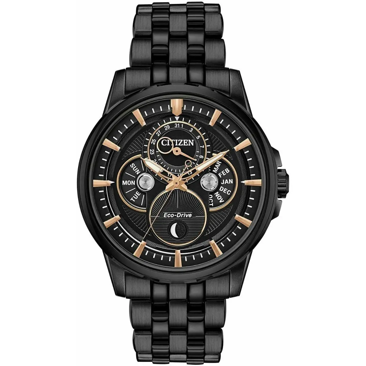 Citizen Men`s Eco-drive Classic Watch with Moonphase Month bu0057-54e