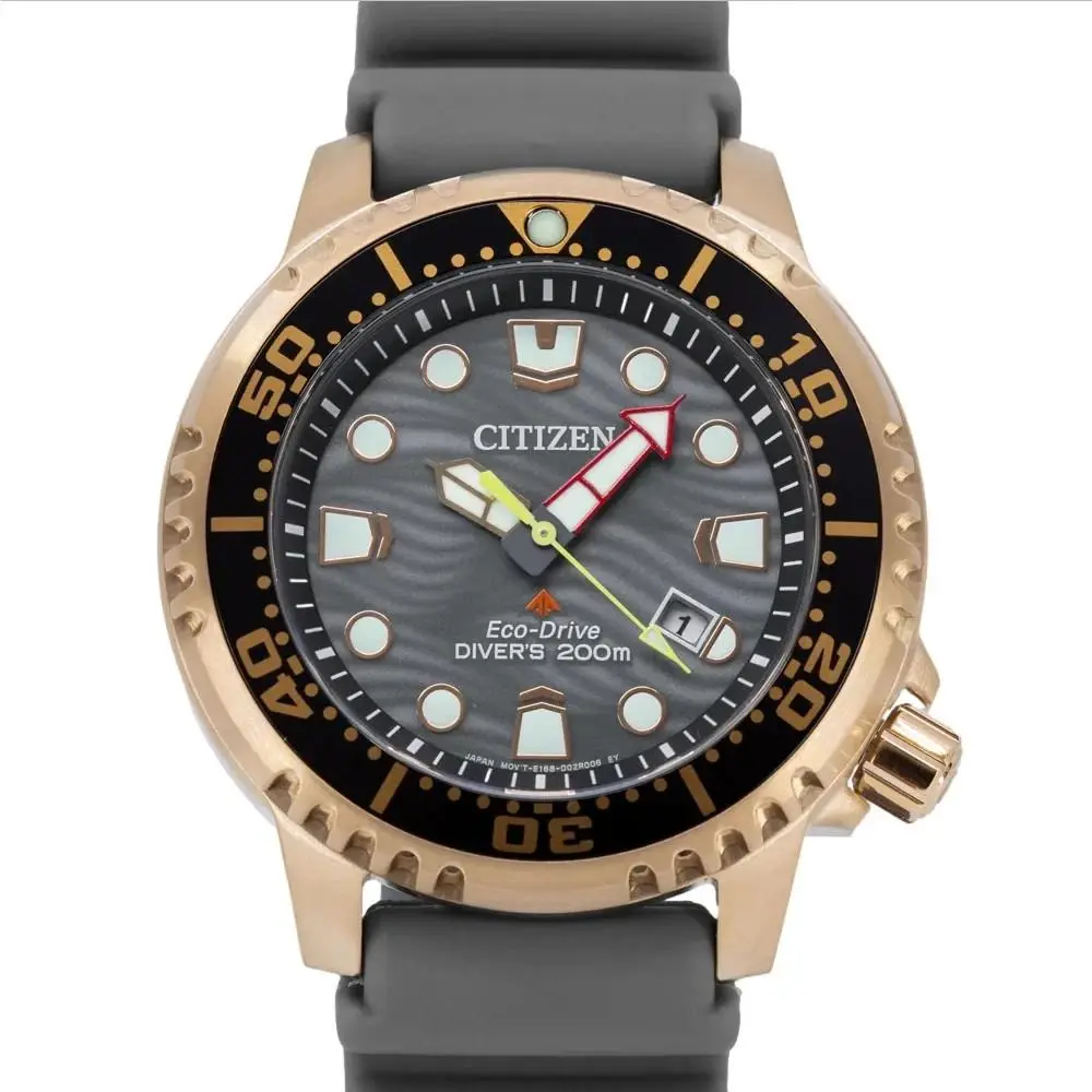 Eco-drive Promaster Diver Watch Rose Gold Tone Gray Dial BN0163-00H by Citizen