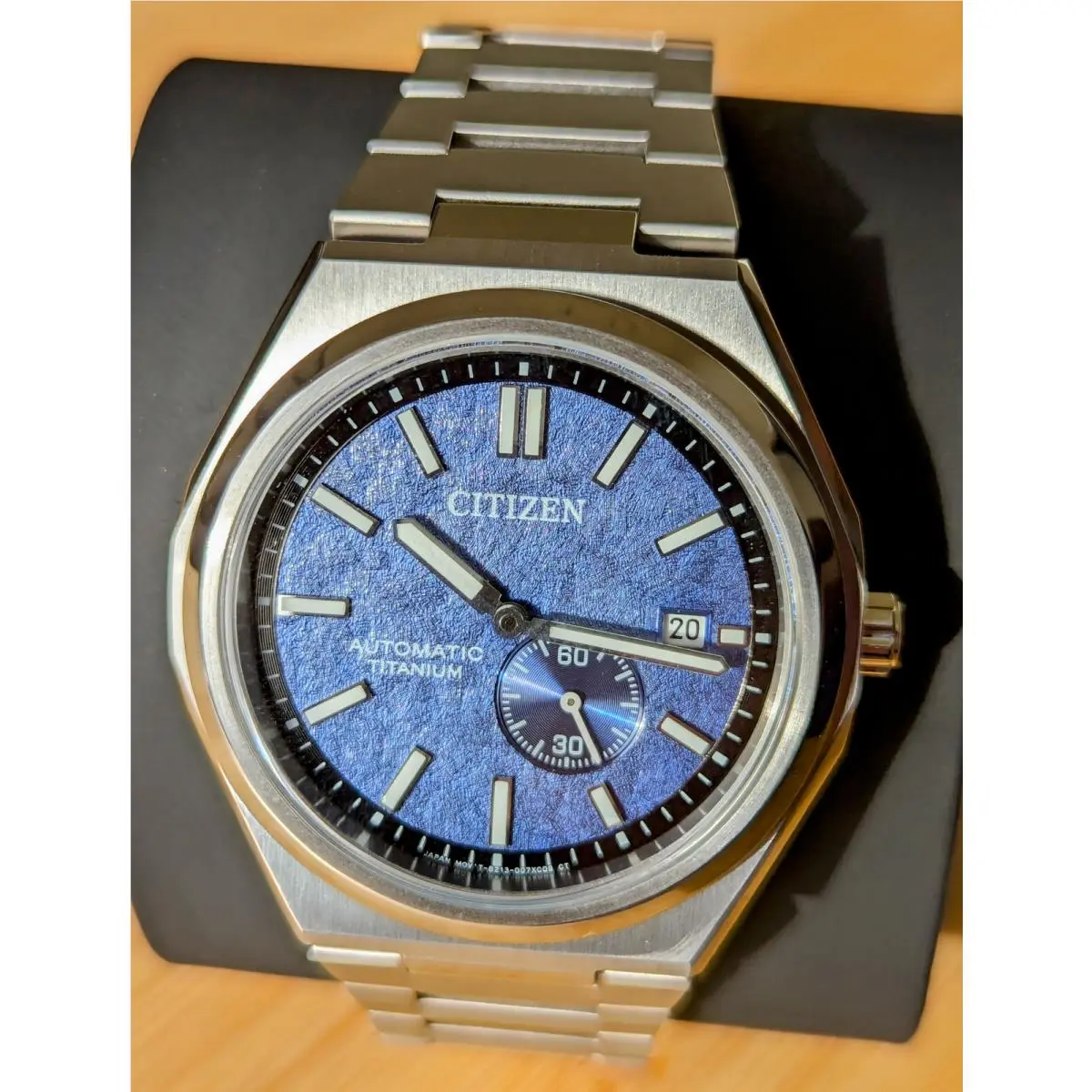 Zenshin Automatic Titanium Sapphire Blue Dial Men`s Watch NJ0180-80L by Citizen