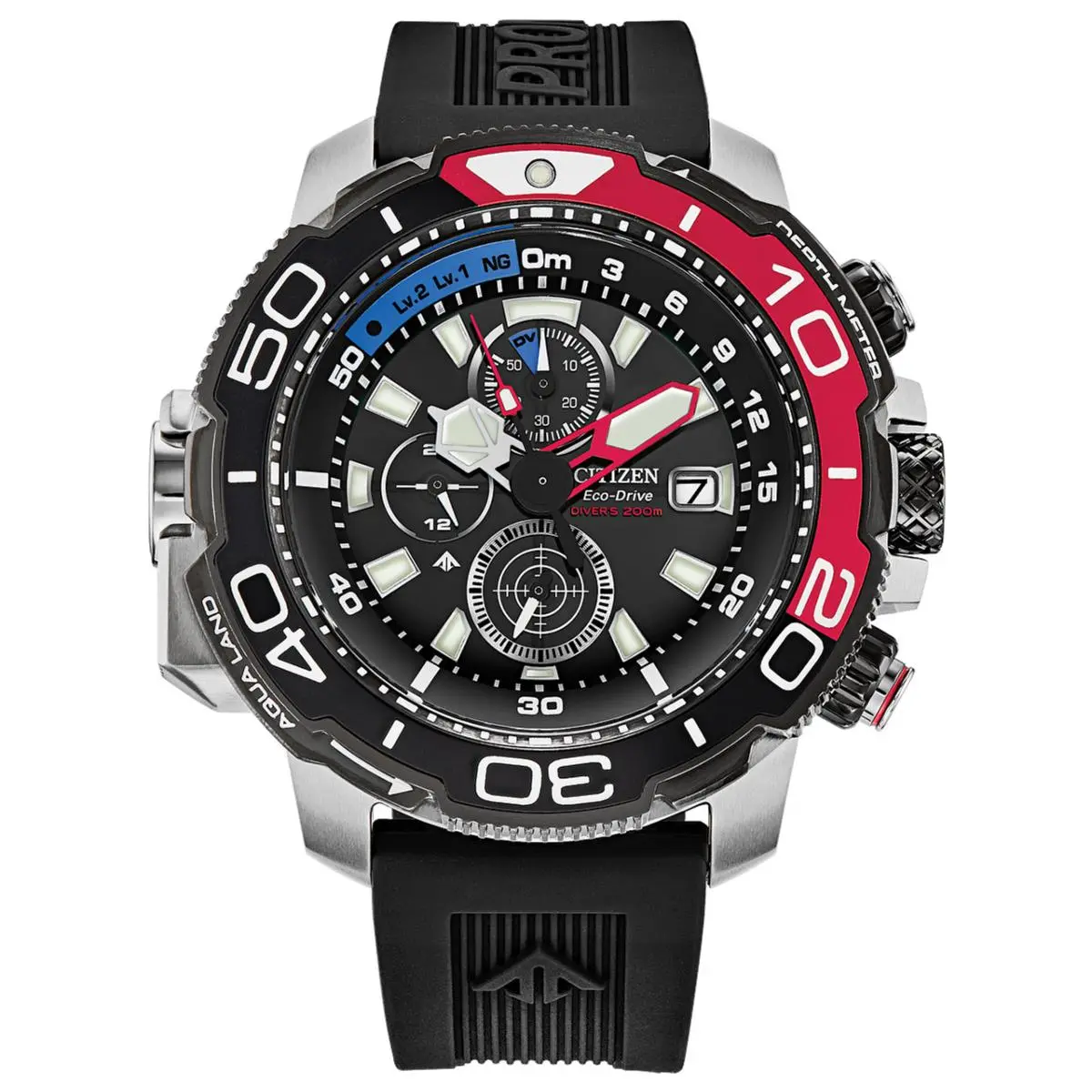 Citizen Eco-drive Men`s Promaster Aqualand Red Black Watch BJ2167-03E
