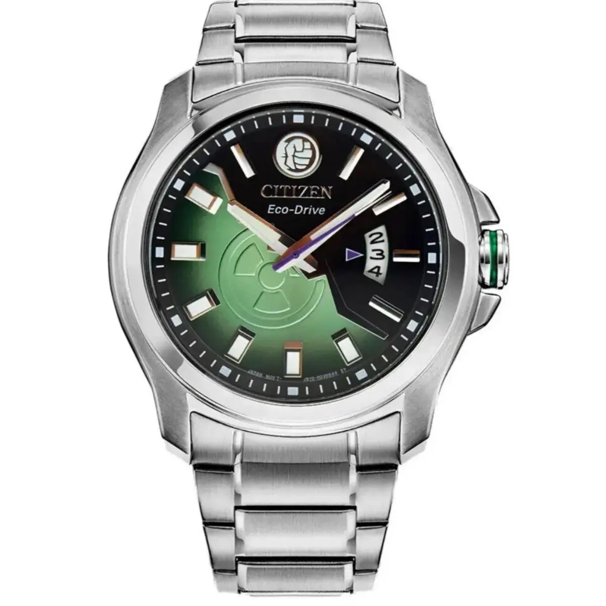 Citizen Chronograph Black and Green Dial Hulk Smash Eco Drive Watch AW1351-56W