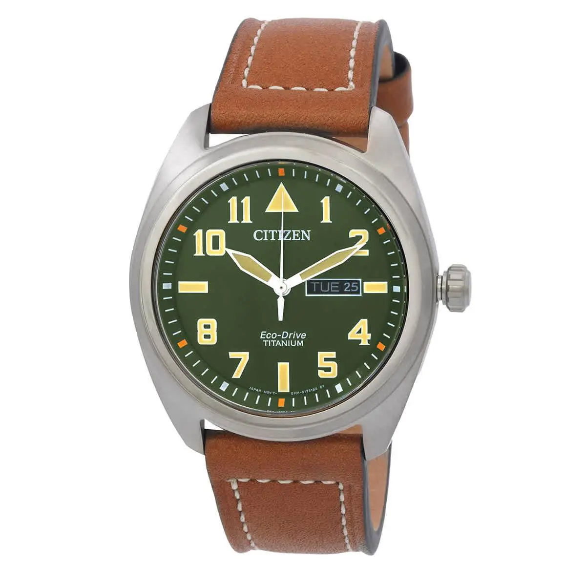 Eco-drive Avion Super Titanium Green Dial Men`s Watch BM8560-02X by Citizen