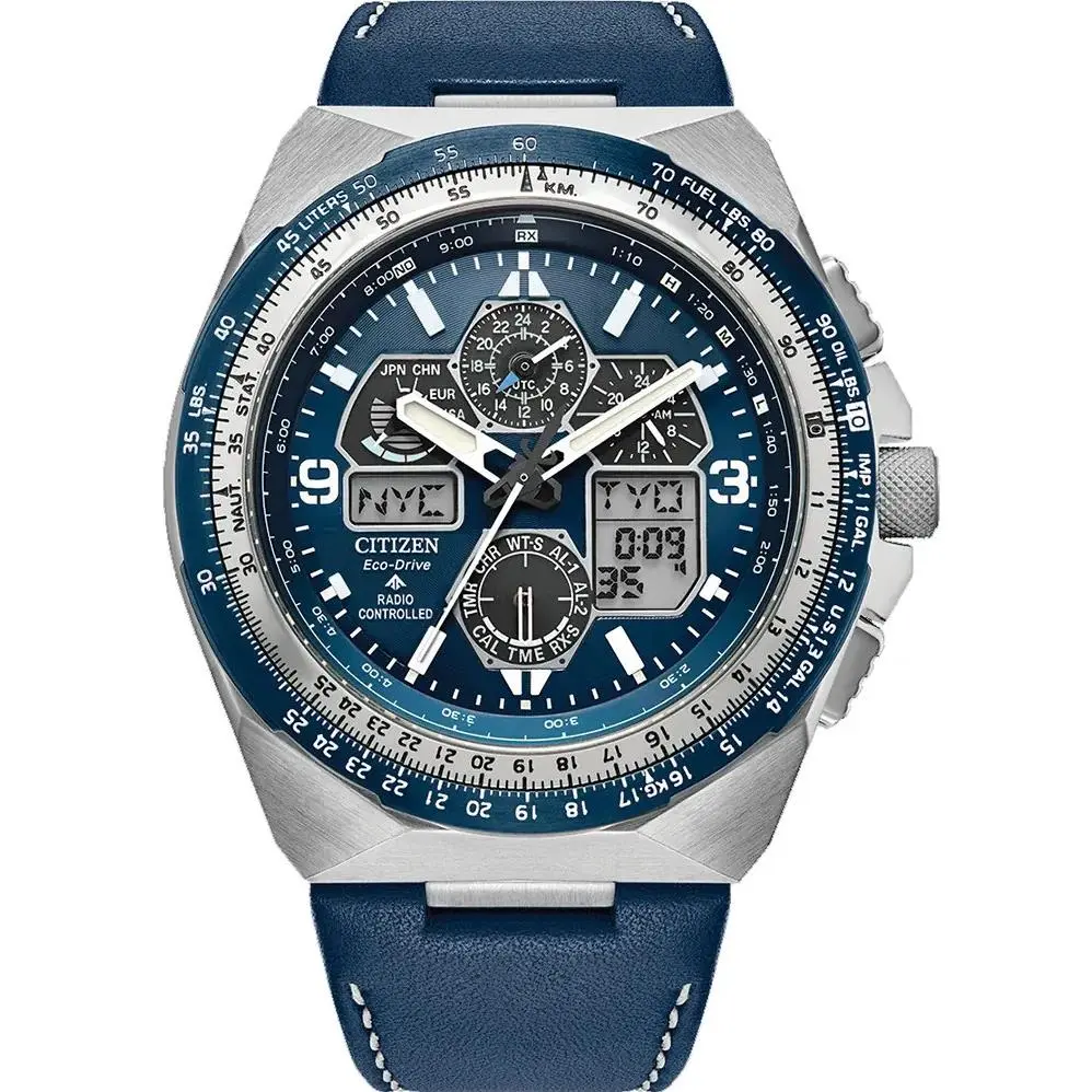 Citizen Skyhawk A-t Chronograph Promaster Gmt JY8148-08L Blue Dial Men`s Watch