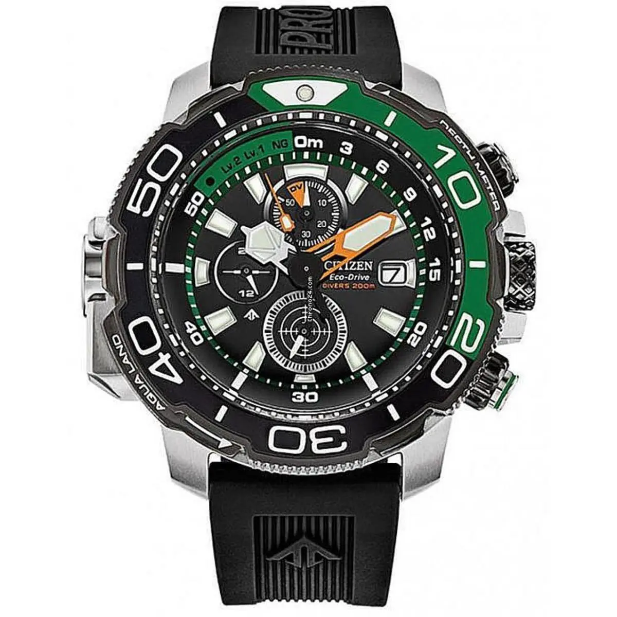 Citizen BJ2168-01E Men`s Promaster Aqualand Diver`s Depth Meter Watch - Silver