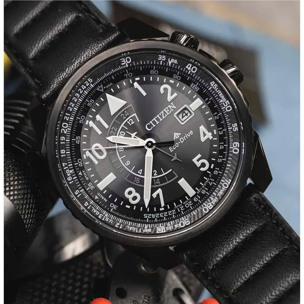 Citizen Promaster Nighthawk Black Dial Leather Men`s Watch BJ7135-02E