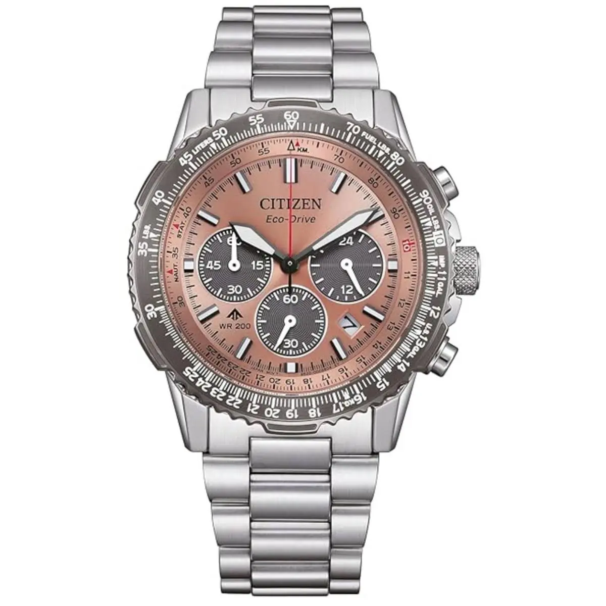 Citizen Men`s Watch Promaster Sky Chronograph Bronze Dial Bracelet CA4664-60X
