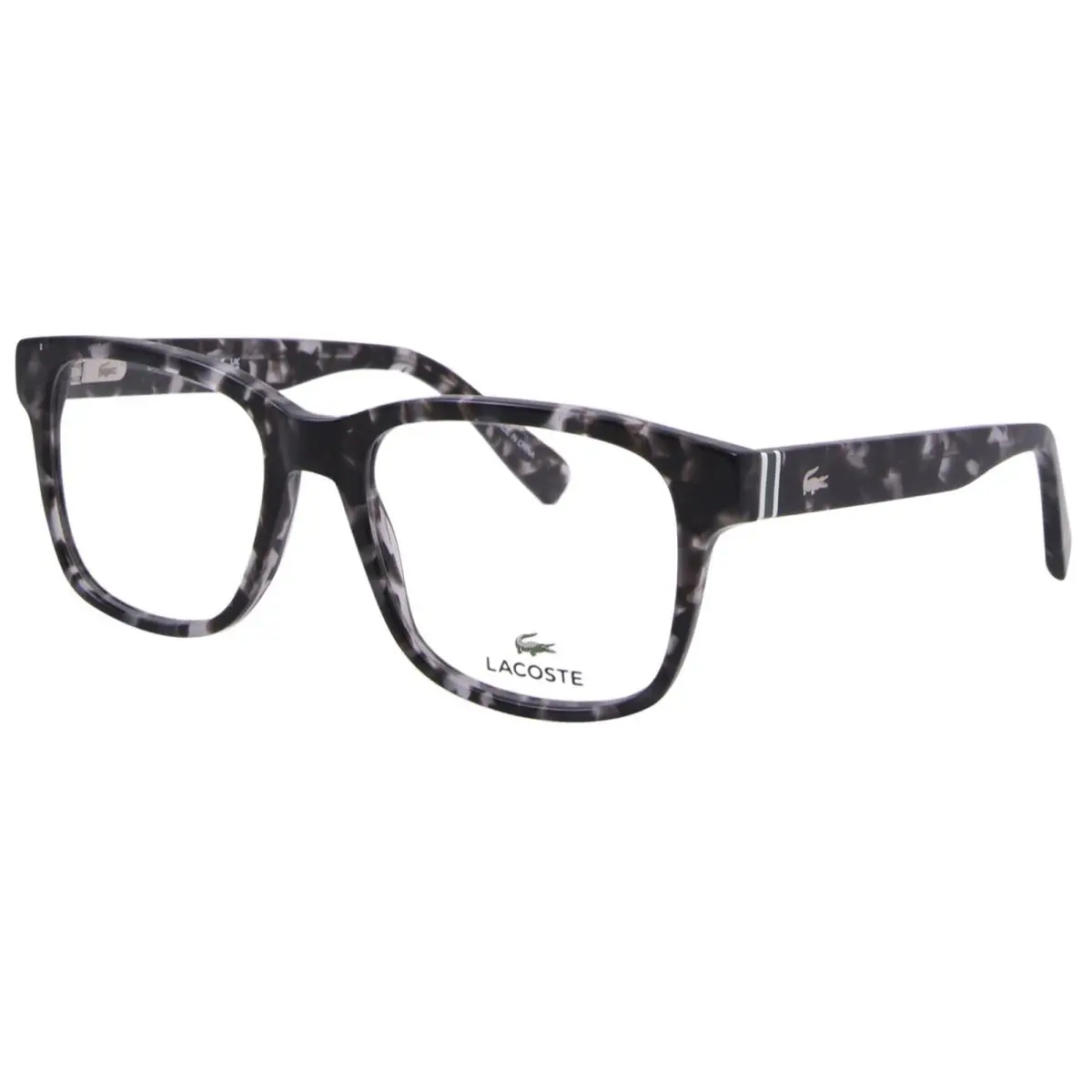 Lacoste L2937 240 Eyeglasses Men`s Havana Grey Full Rim Rectangle Shape 54mm