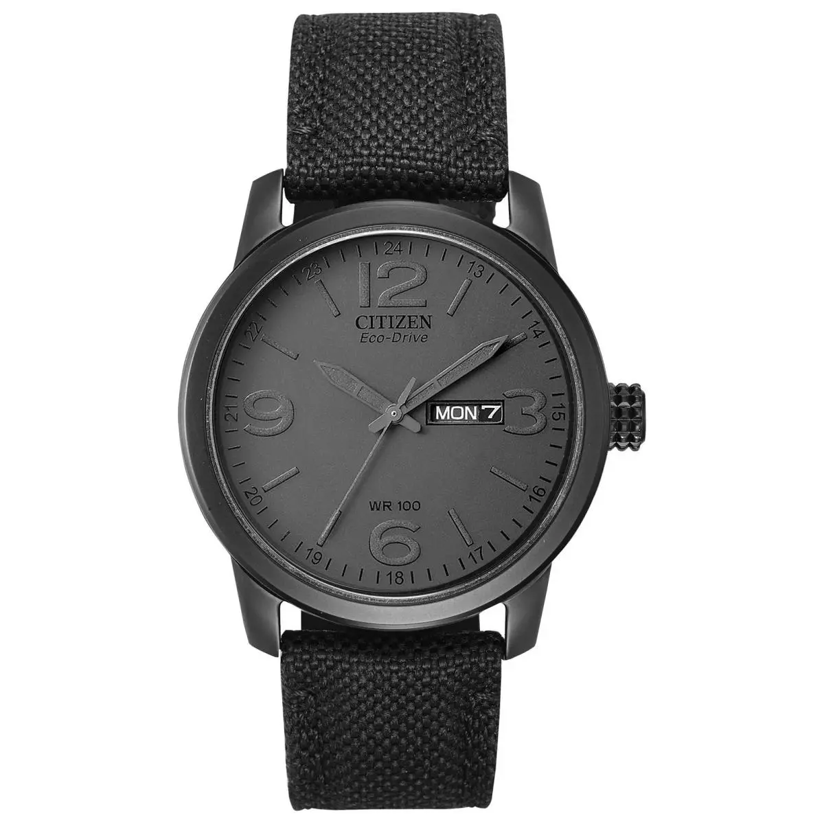 Eco-drive Garrison BM8475-00F Nylon Strap Black Stainless Steel Watch by Citizen