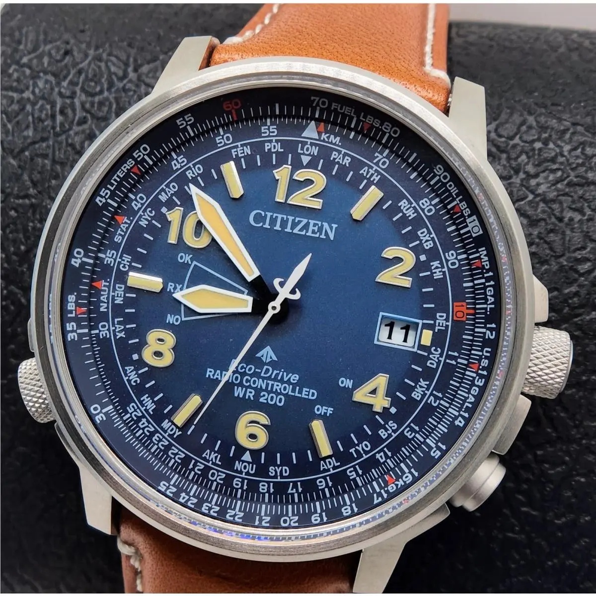Citizen Air Skyhawk Promaster Sapphire Blue Dial Leather Watch CB0241-00L