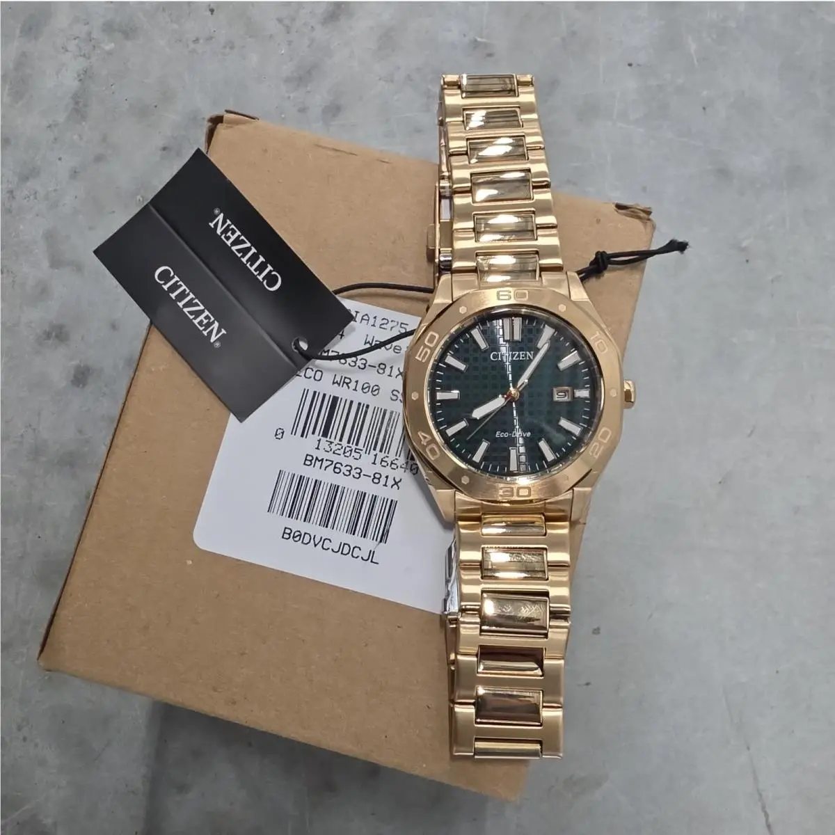 Men`s Sport Casual Calendar Eco-drive Rose Gold Watch 41 MM BM7633-81X by Citizen