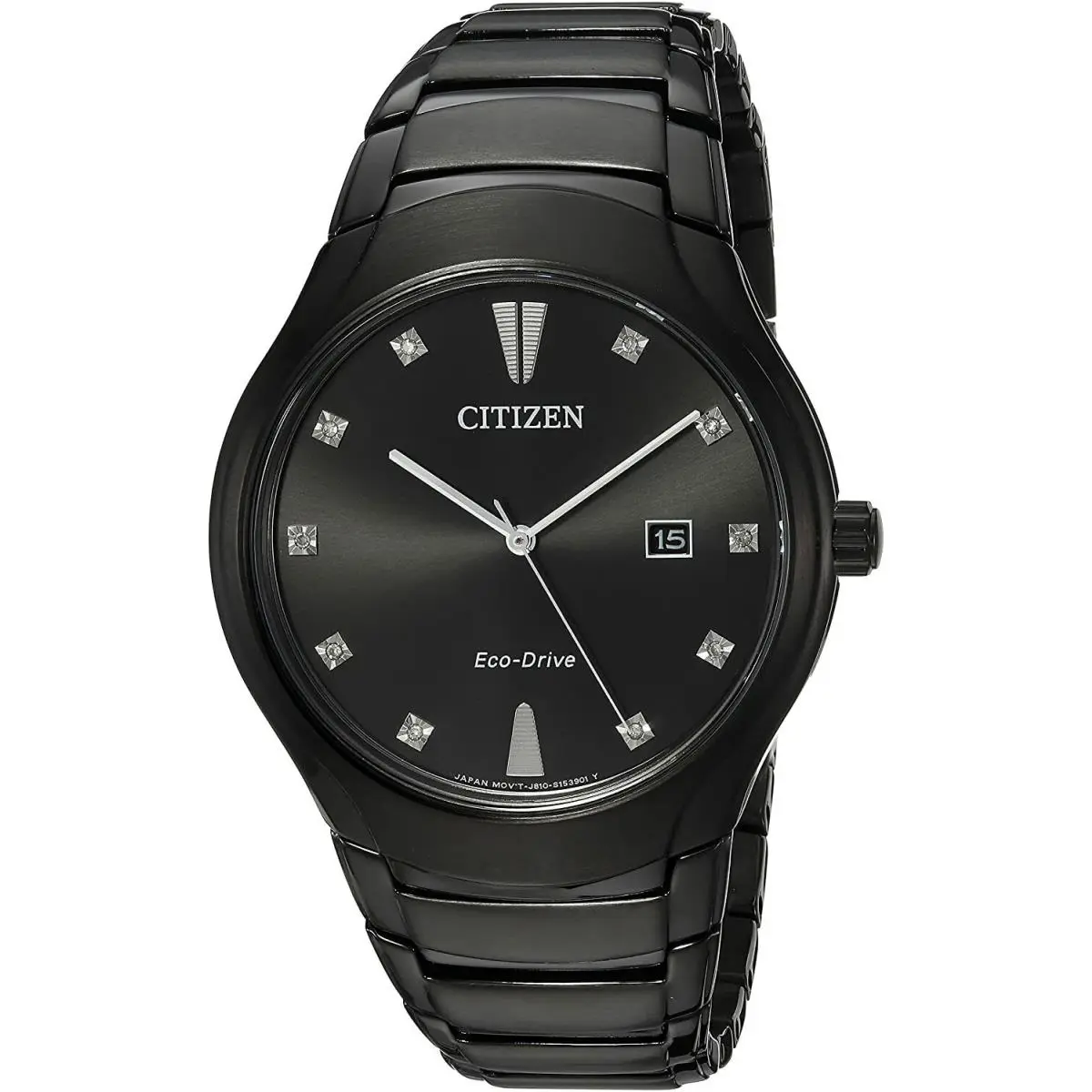 Citizen Eco-drive Paradigm AW1555-56G 10 Diamonds Black Date Dial Mens Watch