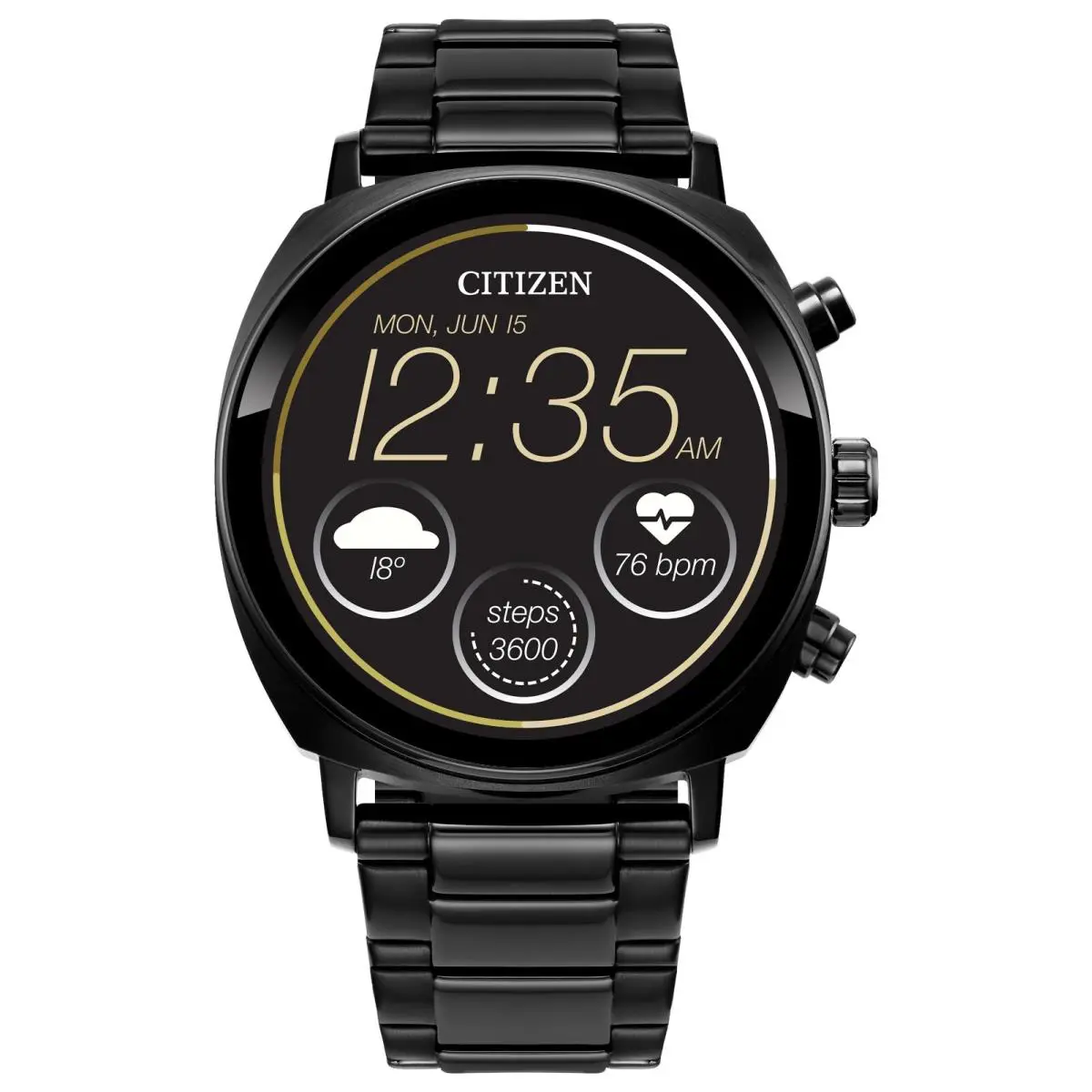 CZ Smart Touchscreen Black Stainless Steel Smart Watch 41MM MX1005-83X by Citizen