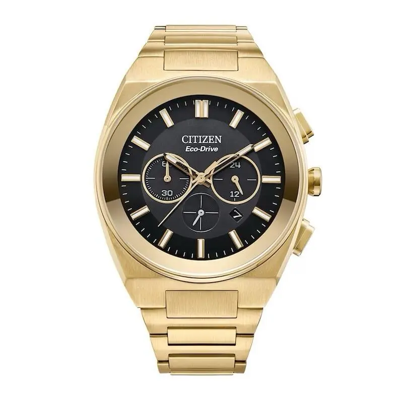 Citizen Mens Eco-drive Chronograph Gold Stainless Steel Watch CA4582-54E