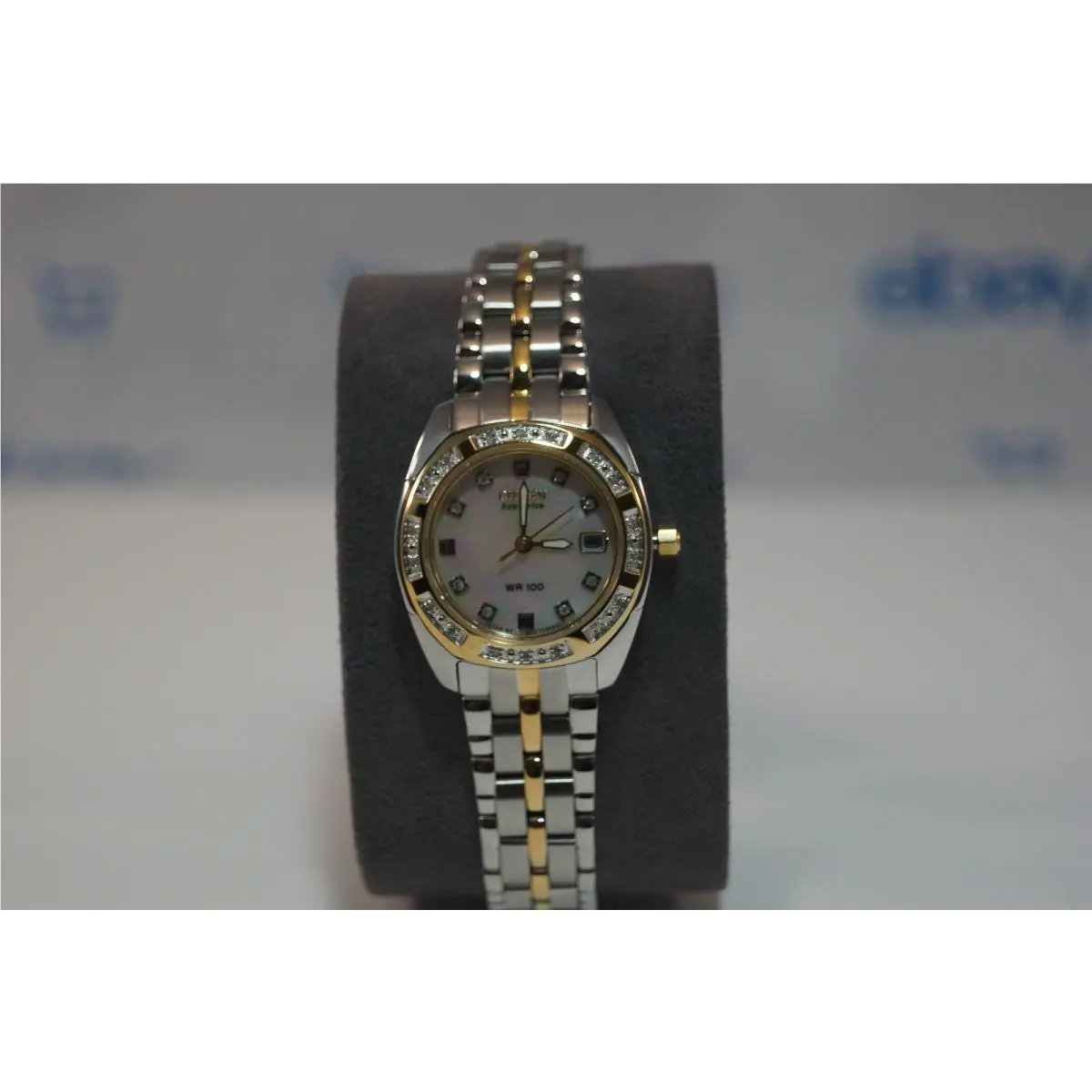 Citizen Womens Paladion 18 Diamond Bezel 8 Diamond Mother Pearl Dial- EW1594-55D