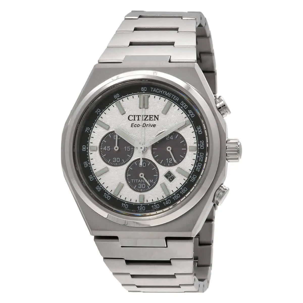 Citizen Zenshin Chrono Chronograph Silver Dial Men`s Watch CA4610-85A - Silver, Dial: Silver-tone, Band: Silver-tone