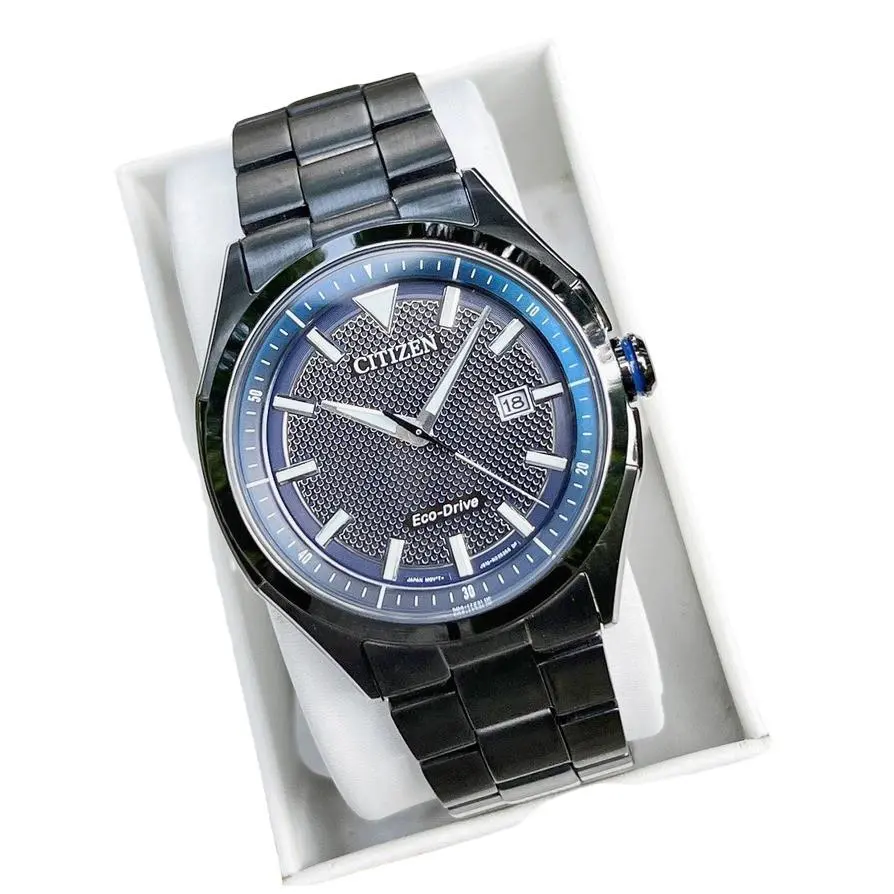Eco-drive Wdr Blue Dial AW1147-52L Stainless Steel Men`s Watch by Citizen