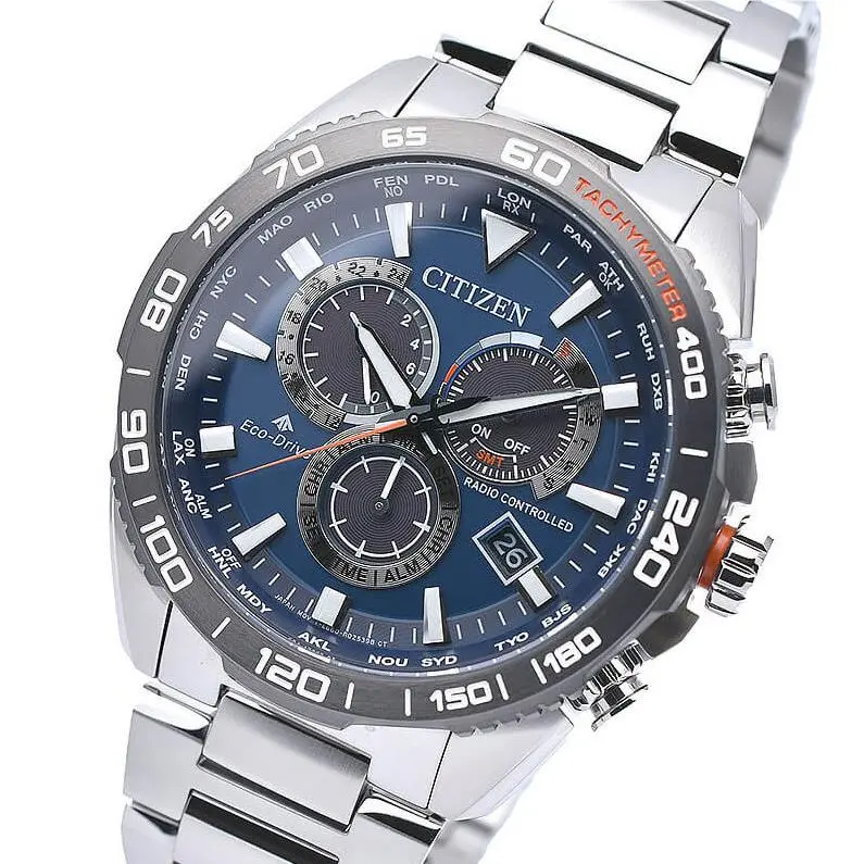 Land Promaster World Time Chronograph Sapphire Crystal Watch CB5034-82L by Citizen