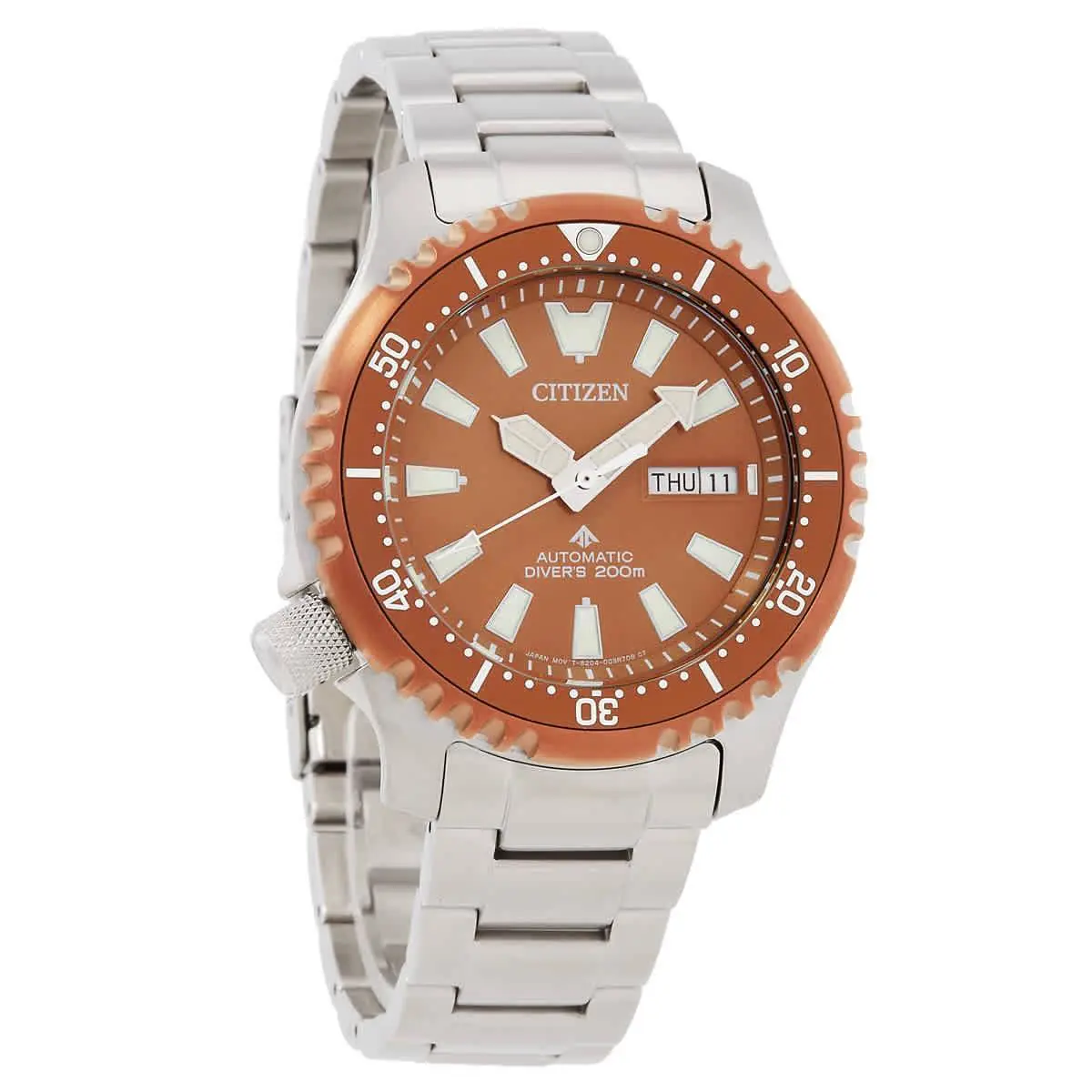 Citizen Promaster Automatic Copper Dial Men`s Watch NY0164-65X - Brown, Dial: Copper, Band: Silver-tone