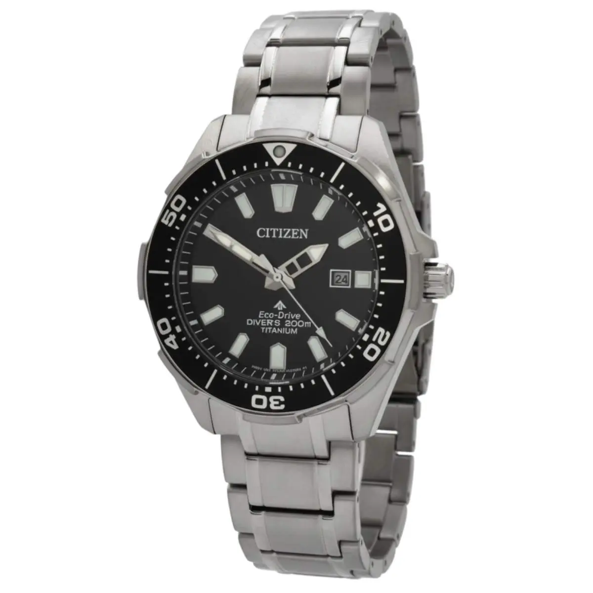 Citizen BN0200-56E Men`s Promaster Diver Black Dial Titanium Watch - Dial: Black, Band: Silver
