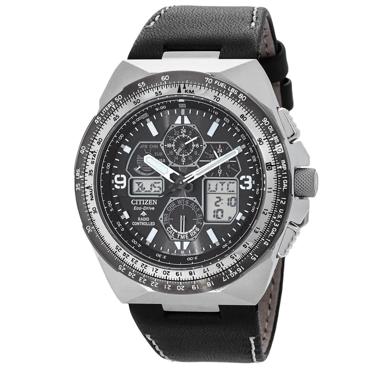 Citizen Promaster Skyhawk A-t Chronograph Black Dial Men`s Watch JY8149-05E - Black, Dial: Black, Band: Black