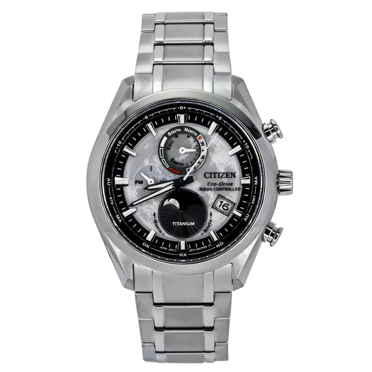 Eco-drive Tsuki-yomi Super Grey Dial Sports 100M Men`s Watch BY1010-81H by Citizen
