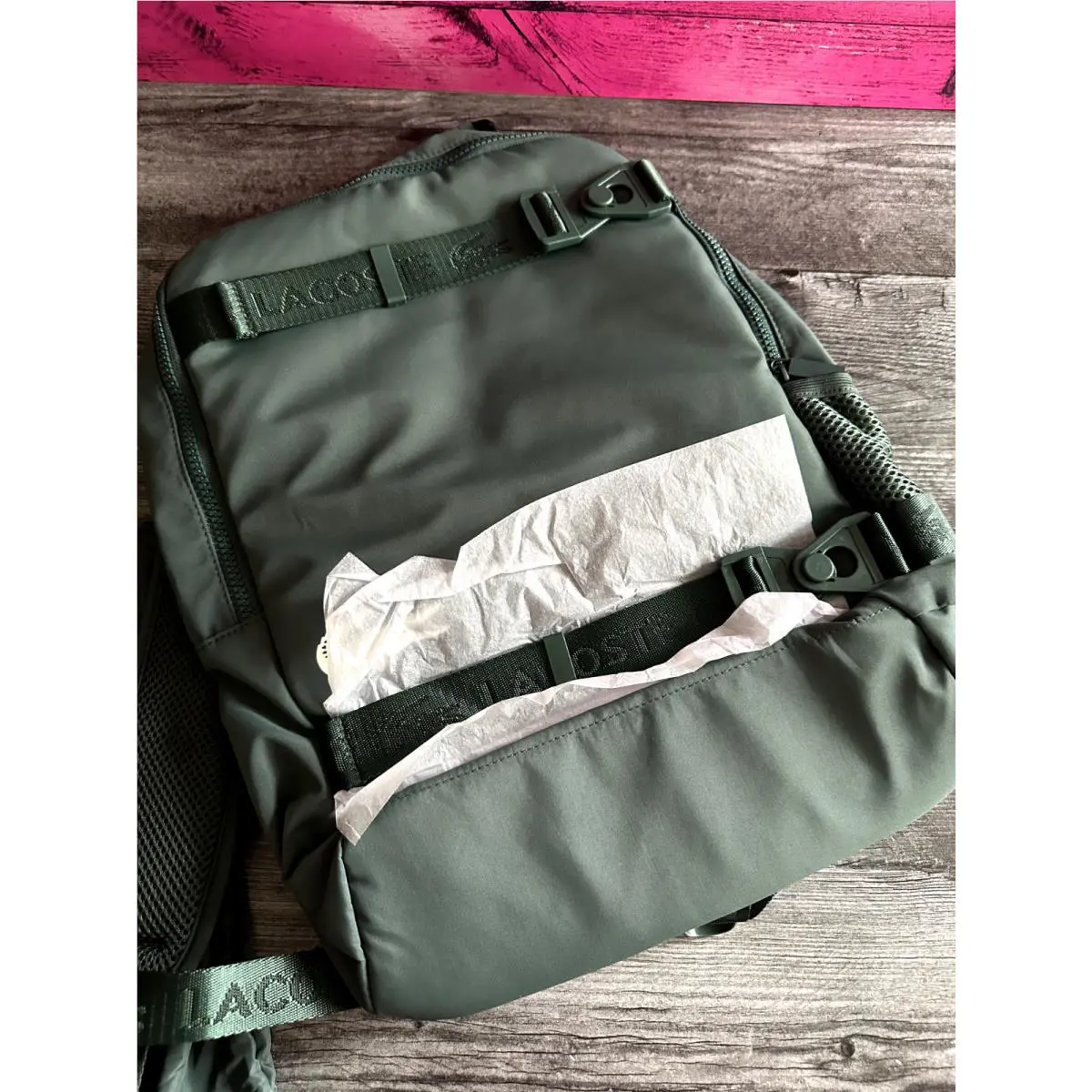 Lacoste 2in1 Recycled Backpack Green BN Rare