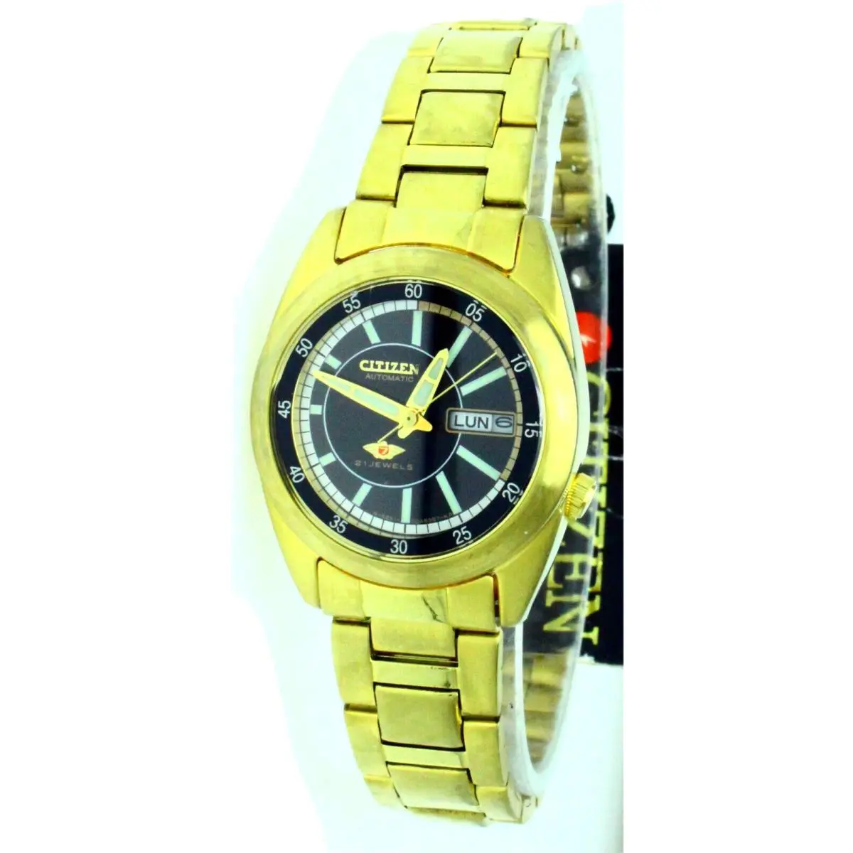 Ladies Citizen Watch Automatic 21 Jewels Day Date S Steel Wristwatch