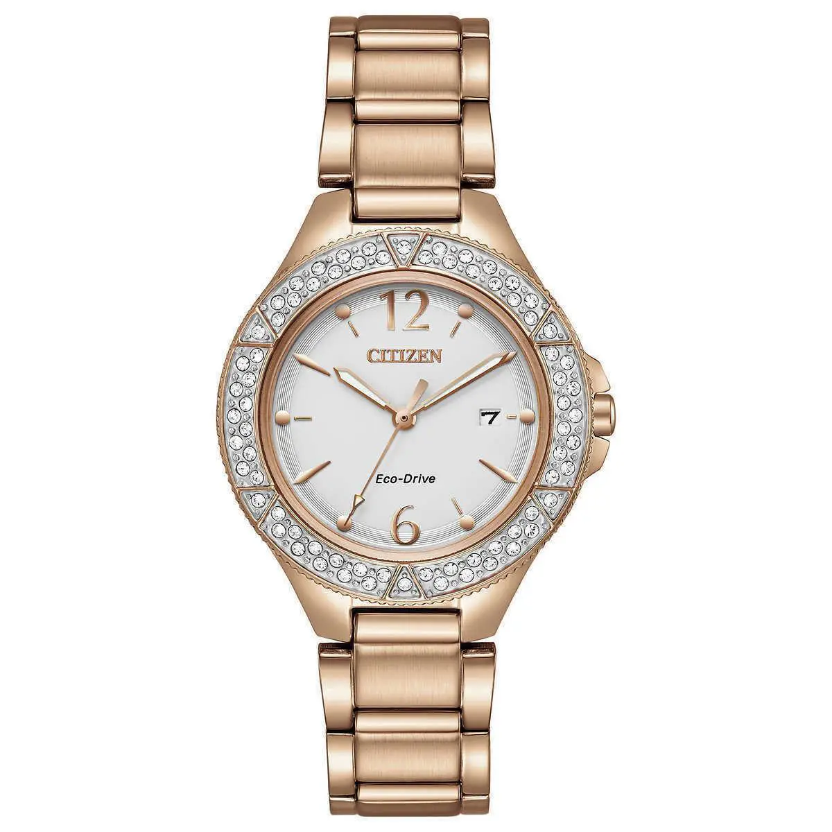 Citizen FE1163-56A Silhouette Eco-drive Swarovski Crystal Rose Gold Watch