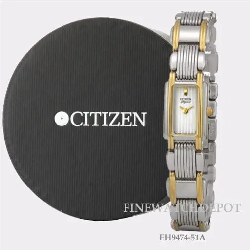 Women Citizen Elegance Black Dial Two Tone Watch EH9474-51A