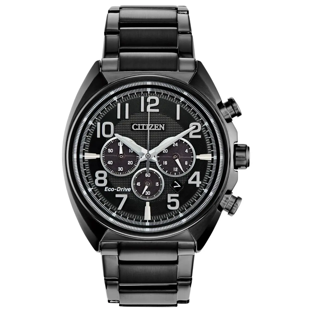 Citizen Men`s Brycen Chronograph Date Black Eco-drive Watch 43MM CA4285-68E