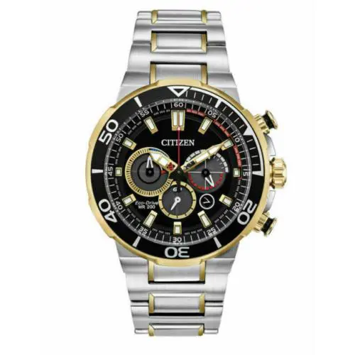 Citizen Brycen CA4258-87E Chronograph Eco-drive Gold Silver Tone Watch