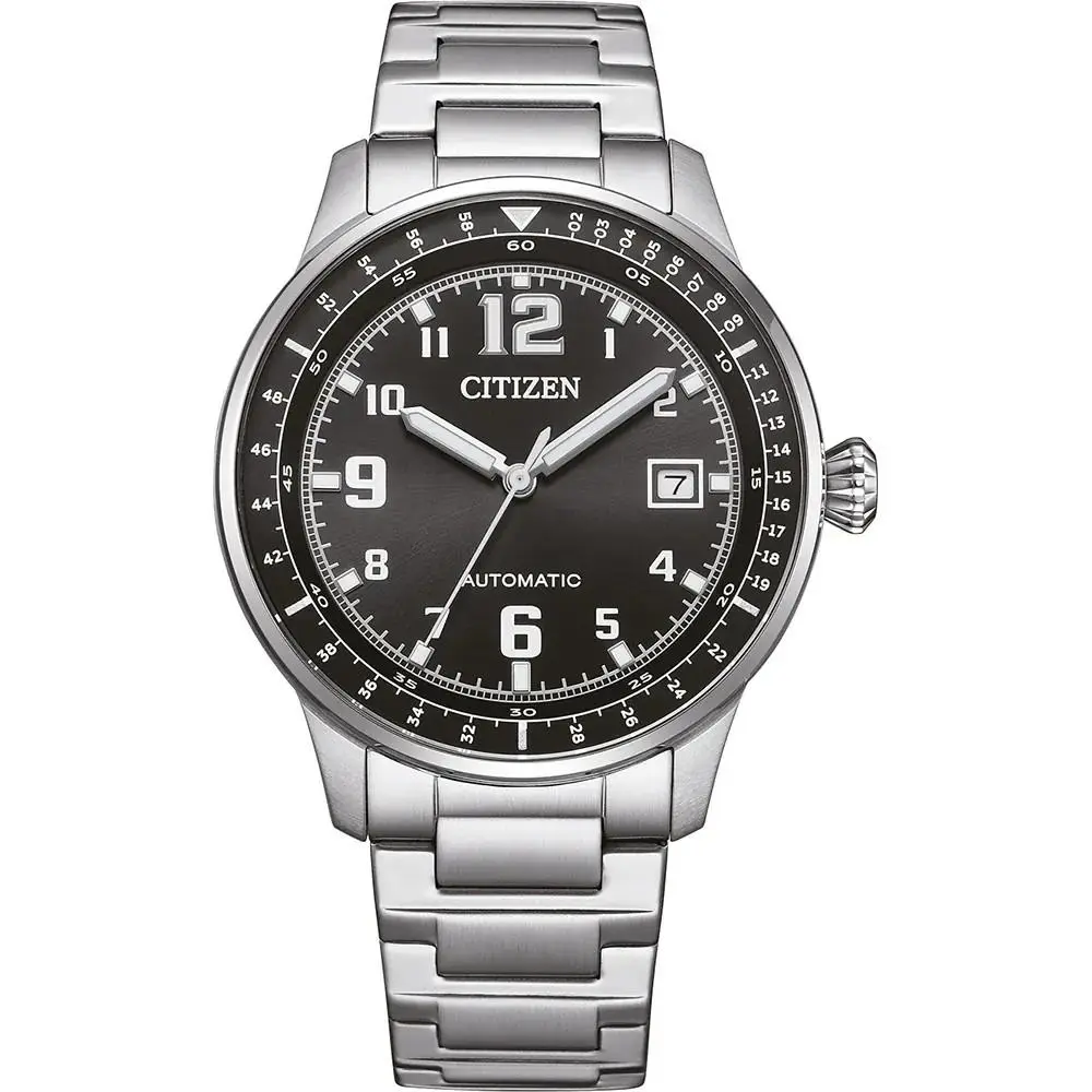 Citizen Automatic Black Dial Men`s Watch Date Display NJ0190-51E