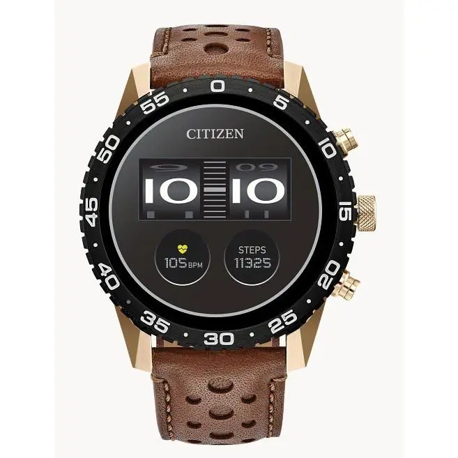 Citizen CZ Smart Touchscreen Brown Leather Smart Watch 44MM MX1016-28X