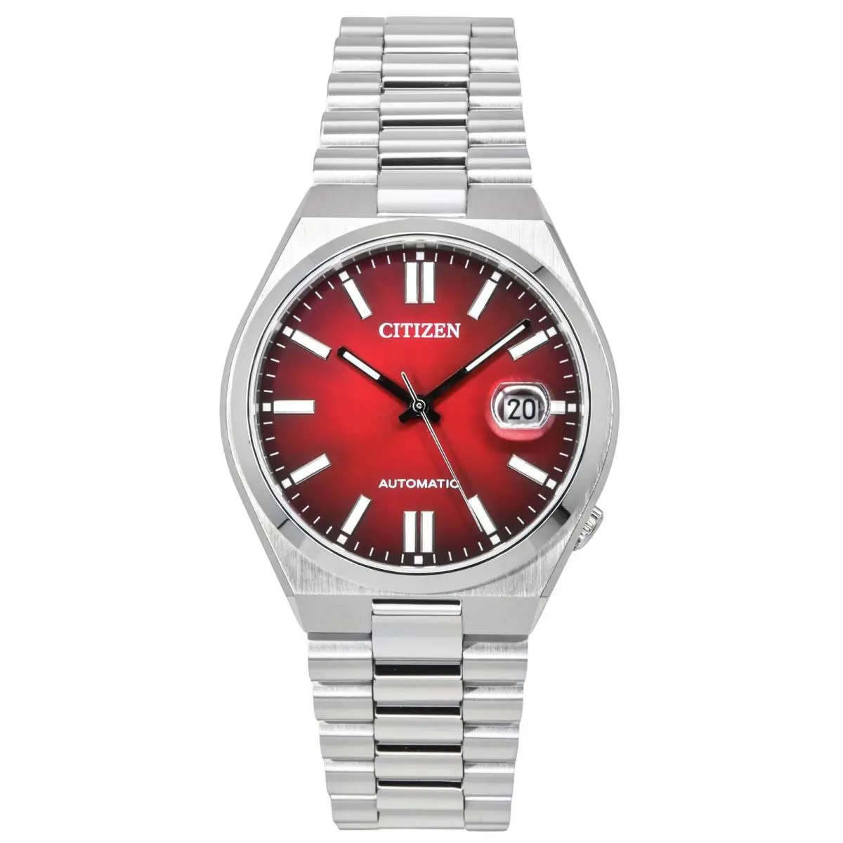 Citizen Tsuyosa Stainless Steel Burgundy Dial Automatic NJ0150-56W Men`s Watch - Dial: Burgundy, Band: Silver, Bezel: No Bezel