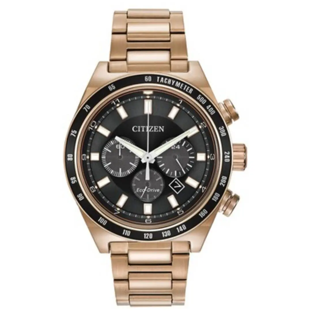 Citizen Eco Drivesport Chronograph Black Dial Men`s Watch CA4203-54E