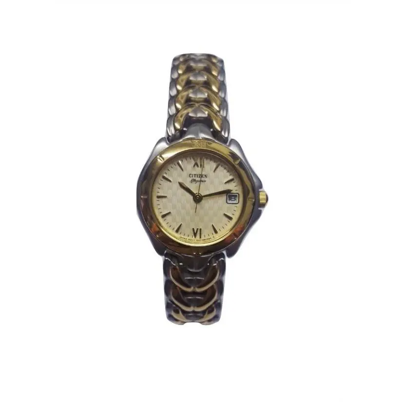 Citizen EU0534-55P Ladies WR Jewelry Bracelet Wristwatch - Dial: Gold, Band: Gold, Multicolor, Silver