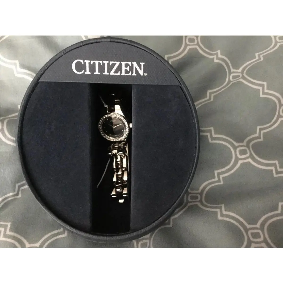 Citizen Quartz Black Dial EJ4130-61 E Swarovski Crystal Women’s Watch Nwt