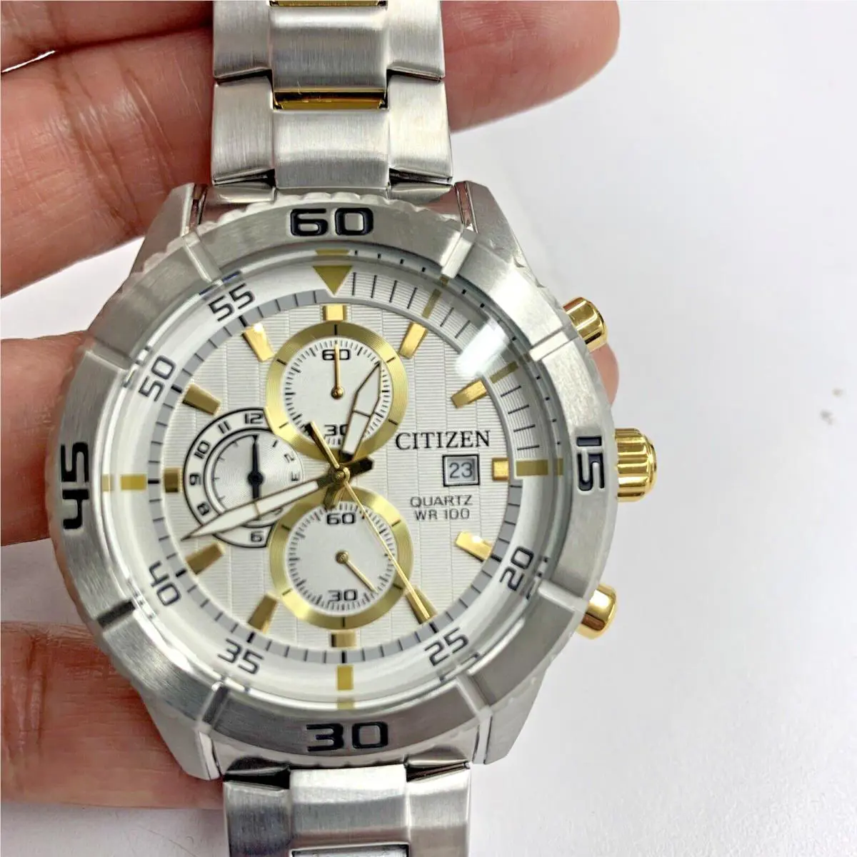 Men’s Citizen AN3594-84A Chronograph Ttone Stainless Steel Band Watch