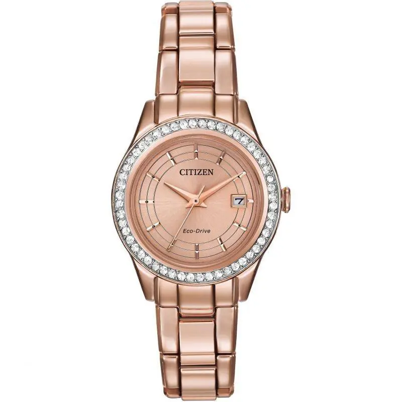 Citizen Silhouette Crystal FE1123-51Q Ladies Rose Gold-tone Watch