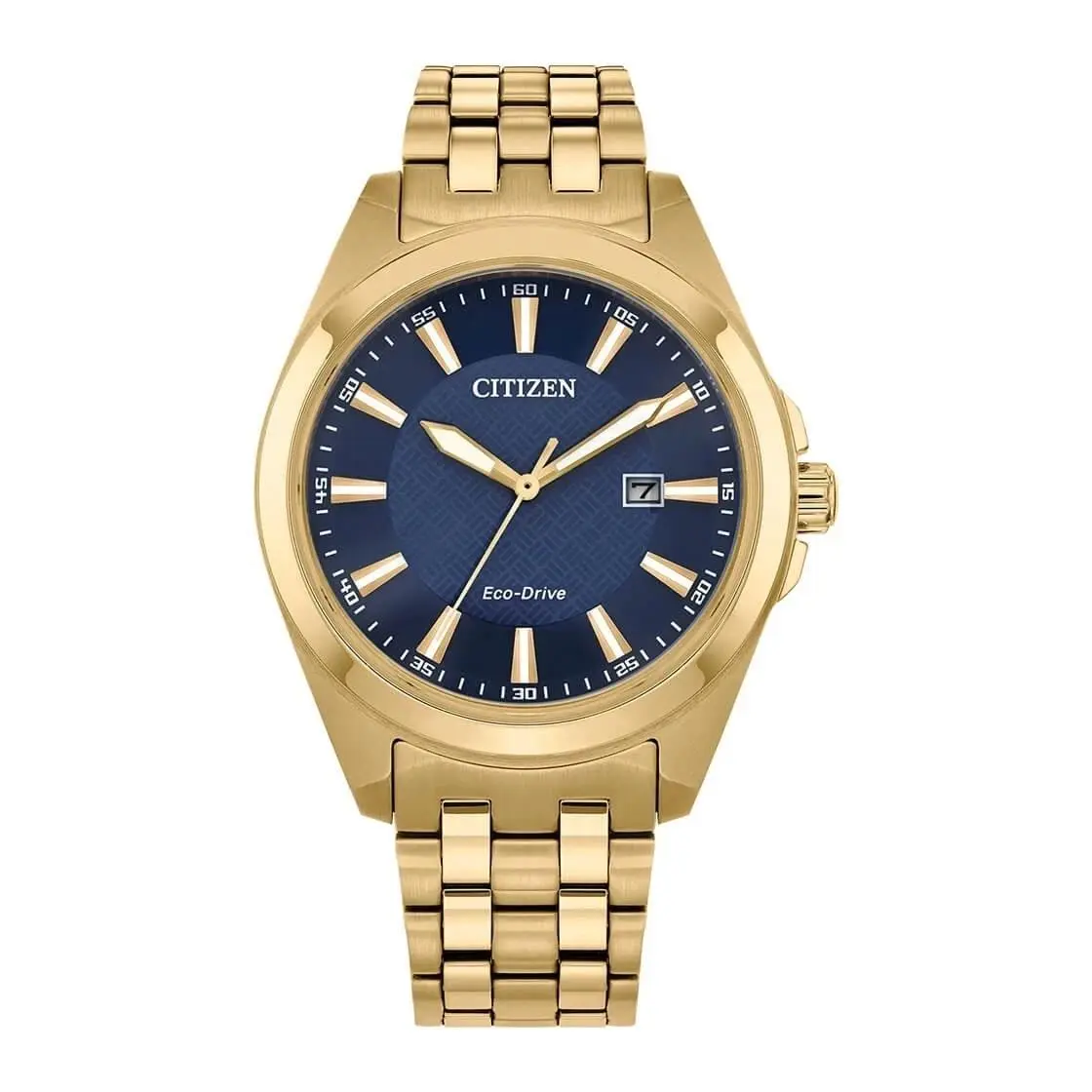 Citizen Peyten BM7532-54L Eco-drive Blue Dial 41mm FEDEX2 Day - Dial: Blue, Band: Gold, Bezel: Gold