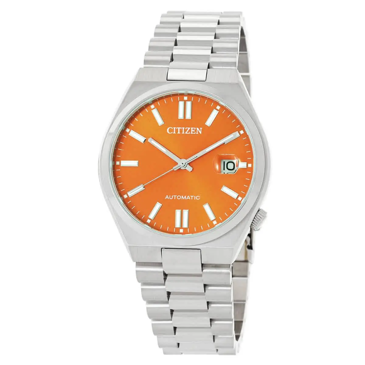Citizen Tsuyosa Automatic Orange Dial Men`s Watch NJ0151-88Z - Orange, Dial: Orange, Band: Silver-tone