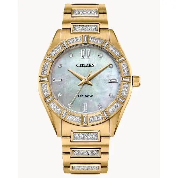 EM1022-51D Eco-drive 34MM Women`s Gold-tone Stainless Steel Watch by Citizen
