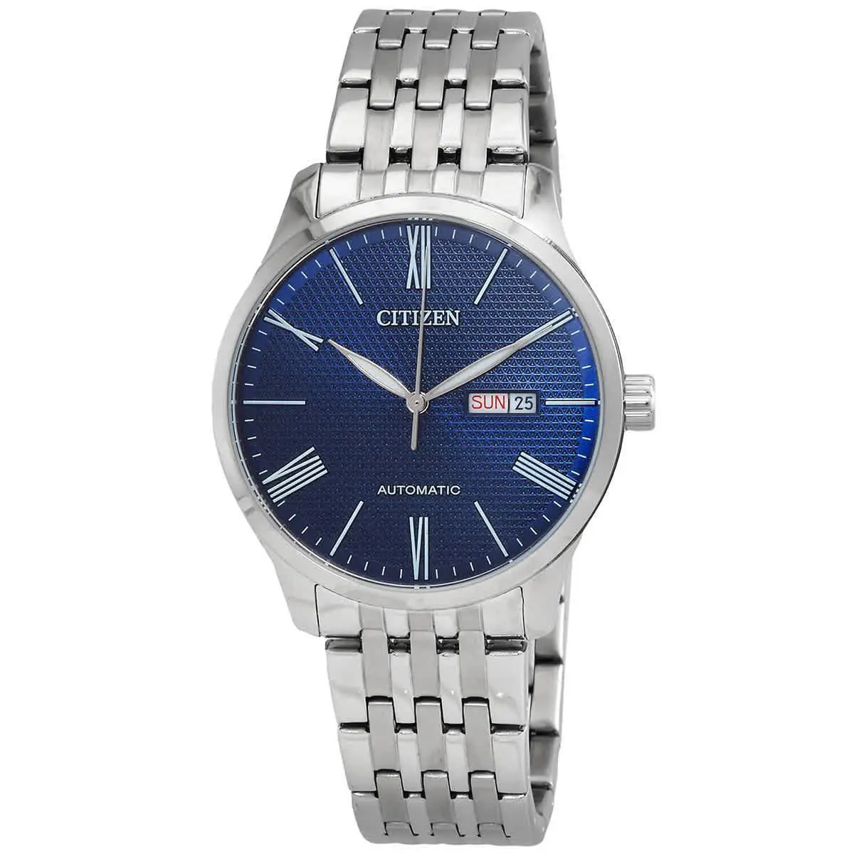 Citizen Automatic Analog Day/date Blue Textured Dial NH8350-59L 50M Mens Watch